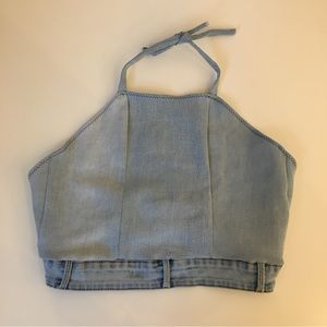 Jean backless top